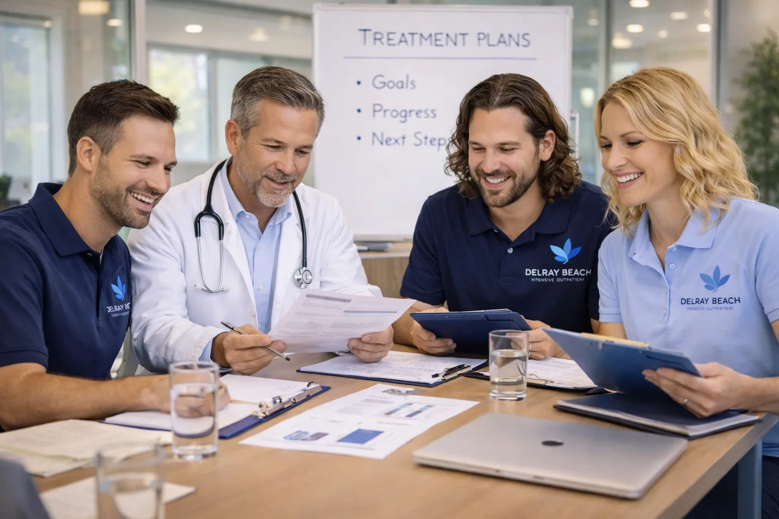 Interdisciplinary clinical team meeting at IOP Delray Beach