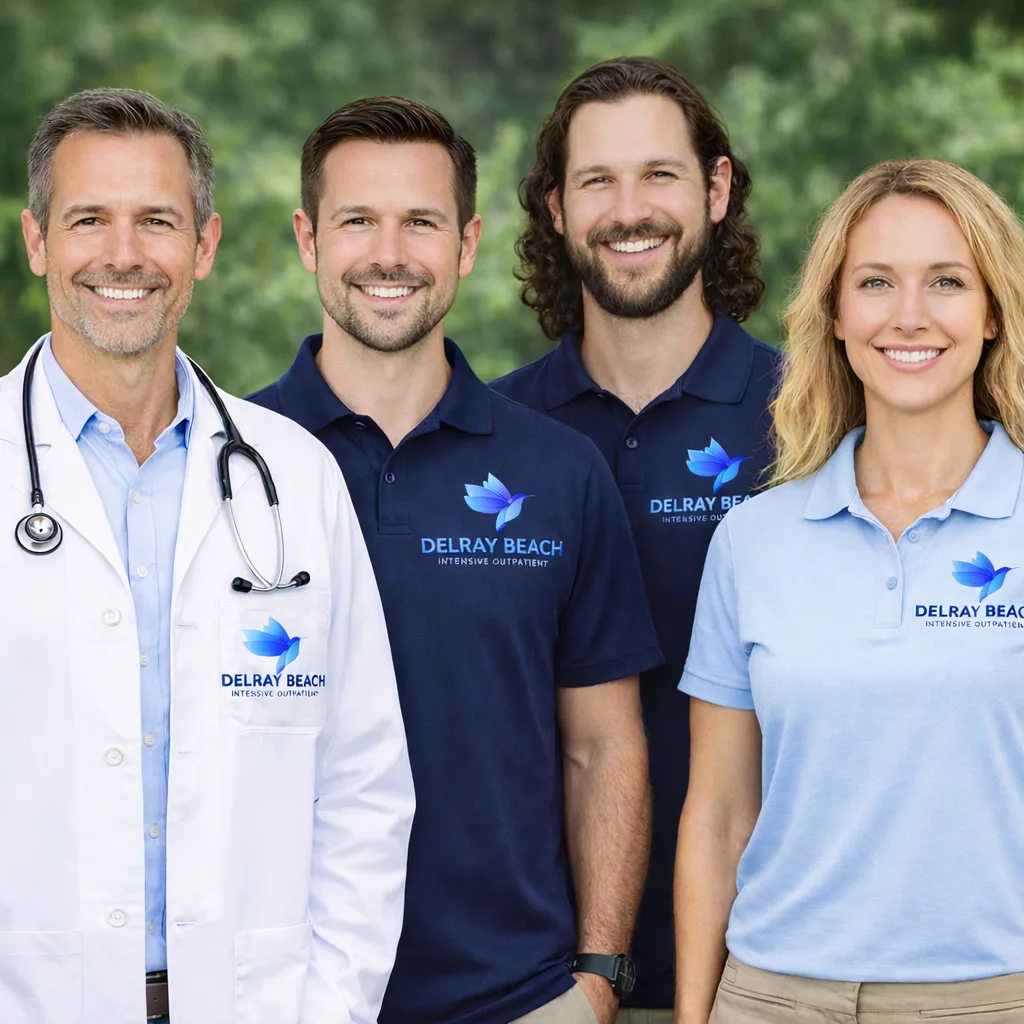 IOP Delray Beach clinical team in branded uniforms