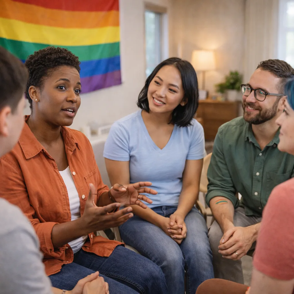 Inclusive and affirming LGBTQ+ addiction treatment group therapy